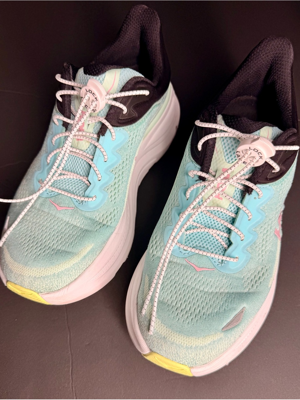 Hoka Women's Mint Green & Pink Athletic Running Shoes